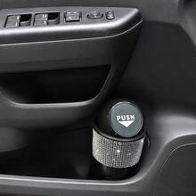 Creative Rhinestone Car Trash Can, Multifunctional Storage Box, Car Door Slot Cup Holder Storage Bin - Mini Rhinestone Trash Can - View 5
