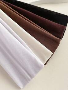 8pcs Dark Solid Color Elastic Yoga Hair Bands Suitable For Daily Sports Use - Multicolor - View 3
