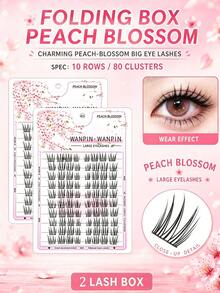 WANPIN 10 Rows 90 Pieces Large Capacity Segmented Cluster False Eyelashes, Beginner-Friendly Easy To Wear, Lightweight Soft Non-Irritating, Natural Comfortable Makeup Look, Suitable For Daily Commute, Party And Special Occasions - C - View 8