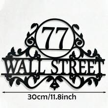 4 Sizes Available! Personalized Metal Address Sign With Custom House Number - Outdoor Wall Art - Front Door Decor - Black - View 10