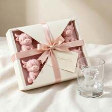 Cute 3D Pink Cow-Shaped Ice Cube Mold, Multi-Functional Home Chocolate Mold. Refrigerator Ice Tray, Suitable For Home, Bar, Club, Whiskey, Party And Gift - Mini Highland Cow Ice Cube Mold, Kitchen Accessory, Home Supplies, Baking - Multicolor - View 5