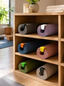 Yoga Mat Storage Clip, Portable Silicone Yoga Mat Fixing Clip, Non-Slip Rolled Mat Clip, Lightweight And Practical Yoga Accessory, Keeps Exercise Mat Tightly Rolled, Suitable For Gym, Home Workout, Fitness Studio And Travel - Multicolor - View 5