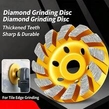 1/2/3pcs 4 Inch Concrete Diamond Grinding Wheel, Angle Grinder Accessory Tool, 12-Teeth Heavy Duty Angle Grinder Disc, Suitable For Grinding, Polishing And Refurbishing Quartz Stone, Marble, Artificial Stone, Concrete And Polishing Tool - A - View 1