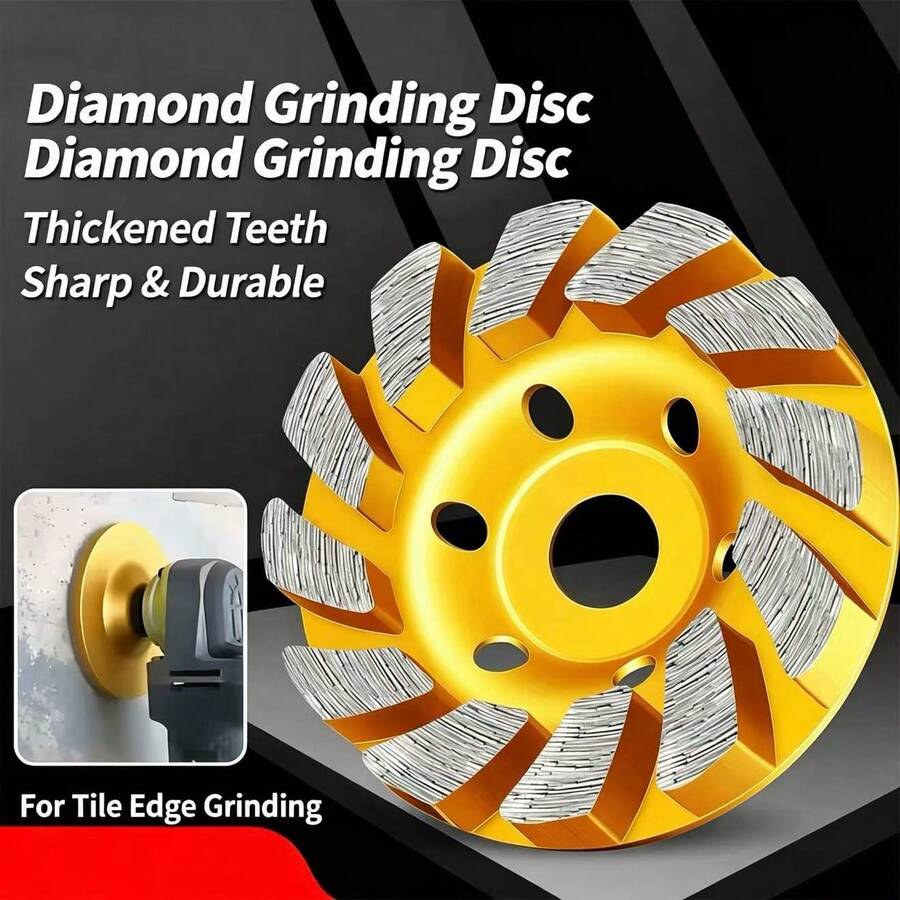 1/2/3pcs 4 Inch Concrete Diamond Grinding Wheel, Angle Grinder Accessory Tool, 12-Teeth Heavy Duty Angle Grinder Disc, Suitable For Grinding, Polishing And Refurbishing Quartz Stone, Marble, Artificial Stone, Concrete And Polishing Tool - A - View 1