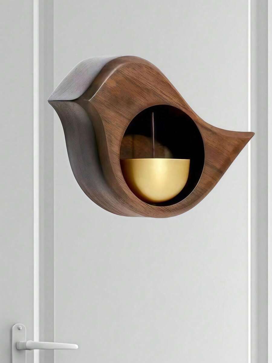 Japanese Style Doorbell Reminder, Wooden Wind Chime, Suction Cup Mount, Indoor/Outdoor Universal, Wireless, Battery-Free, Electricity-Free Home Decor Gift - A - View 1