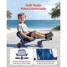 Ride On Scooter 150 Lbs Swing Side-To-Side For Amazing Riding Blue, For Ages 4+, Powered By Zig-Zag Motion, Ride On Toy With 3 Adjustable Length, Brake Lever, Hard Surface Indoor & Outdoor - Blue - View 8