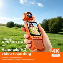 4K Wifi Digital Camera, Dv Camera, 180° Rotating Lens, With Flash, 1080P Ultra-Clear, Motion Stabilization, One-Click Recording/Video Shooting, Wifi Mobile Phone Connection, Equipped With 64Gb Sd Card - View 6