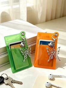 Butterfly Accessories Colored Card Transparent Colored Card Sleeve ID Card Protector Suitable For ID Cards, Keys And Card Holders, Can Be Used As Pendant Or Keychain. Cute Design, Suitable For Female Teachers, Office, School And Other Occasions. Also Suitable As Graduation, Birthday, Christmas Gifts. - Multicolor - View 3