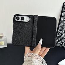 1pc Black & White Minimalist Textured Anti-Drop Shockproof Anti-Scratch Anti-Fingerprint Anti-Dust Full Coverage Hinge Integrated Protection Raised Camera Lens Protection Wear-Resistant Stain-Resistant Tight Fit Precise Cutouts Leather + PC Hard Shell Material Foldable Full Coverage Phone Case No Extra Accessories Compatible With Apple - Multicolor - View 9