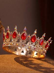 Sparkling Clear Crystal Full Crown, High-Quality Silver Tone Bridal Tiara For Special Occasions - Multicolor - View 13