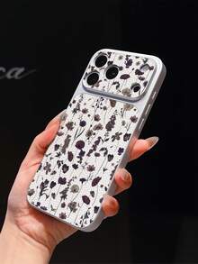 1pc Silver Colorful Tree Branch & Flower Pattern Full Coverage Lens Protection Anti-Drop Anti-Collision Personalized Phone Case Compatible With Iphone 16 Pro Max/17/16/15/14/13/12/11/Air - Multicolor - View 4