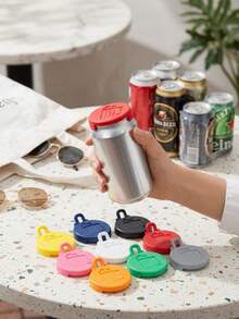 3Pcs PLA Material Beverage Can Lids, Dustproof & Insect-Proof Flip Lid Design. Suitable For Beverage Cans And Narrow Mouth Beer Cans. Multiple Colors Available. Ideal For Home, Picnic And Outdoor Activities (Not Food Contact ) - View 6