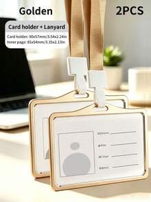 2/6 Sets Multicolor Aluminum Alloy ID Card Holders With Lanyards, Double-Sided Transparent Window Badge Holders, Suitable For Office Staff, Teachers, Nurses, Exhibitions, Back To School, Campus, Events, Detachable Lanyards - Multiple Specifications - View 16