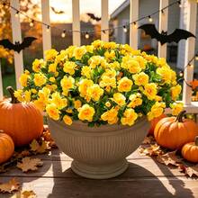 5pcs Elegant Artificial Azalea Bush, No-Water Multicolor Faux Flowers For Halloween And Christmas Front Porch And Indoor Decor - Multicolor - View 11