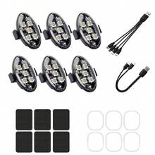 6Pcs RGB LED Strobe Warning Light With Remote Control, USB Rechargeable Anti‑Collision Flash Lamp, 8‑Color Multi‑Mode Night Safety Light For Motorcycle Bike Car Drone Camping - Multicolor - View 15
