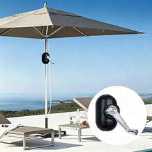Patio Umbrella Replacement Parts, Outdoor Patio Umbrella Replacement Parts, Middle Pole Hand Crank System, Suitable For Garden Party Balcony - Black - View 2