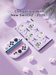 Ayotu Ghost & Bow & Book Pattern Switch Protective Case, Compatible With New Switch 2 (2025)/Switch NS/Switch OLED, Can Be Used On Dock Without Removing Protective Case, Universal Game Controller Protective Cover, Switch Game Accessories, Anti-Drop & Anti-Scratch, Halloween Theme & Birthday Gift. - View 8