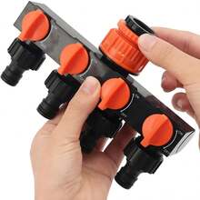 1pc 4-Way Garden Hose Connector Water Distributor With 4 Independent Valves, Leak-Proof Design, Suitable For Outdoor Irrigation Systems, Lawns, Gardens And Car Wash Spraying Systems - Multicolor - View 4
