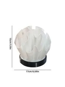 1/Pc Flower-Shaped Wavy Lamp Shade, Soft Translucent Table Lamp Shade, Home Space Atmosphere Decorative Accessory, Living Room Bedroom Luxury Artistic Lamp Shade - Pleated Lampshade - View 12
