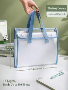 13-Slot Expanding File Organizer, Modern Minimalist Premium PP Material Accordion-Style Rectangular Large Capacity Portable Handheld A4/Letter Size Document Classification File Box, Suitable For Home, School, Back To School Season, Business Office Supplies - A - View 13