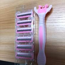 Pink Ladies' Classic Manual Hair Removal Razor Kit - Reusable,3-Layer Stainless Steel For Smooth, Hair Removal Device - Safety Razor - View 8