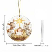 1pc Acrylic Christmas Decoration - Star And Animal Design, No Power Required, Multi-Functional Holiday Hanging Decor, Suitable For Christmas, Halloween, Easter, Thanksgiving, New Year, Home Christmas Decoration - Camel - View 2