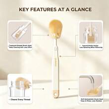 Kit Pembersih Gantung 7 in 1 dengan Sikat Botol, Dot, Sedotan, Pinggiran Cangkir & Celah, Alat Penghilang Noda, Desain Hemat Ruang dan Cepat Kering - oranye - View 3