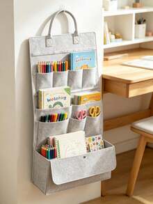 1pc Felt Hanging Storage Organizer Bag, Wall-Mounted Multi-Pocket Storage Bag, Suitable For Baby Room And Children's Room Miscellaneous Items Storage - Multicolor - View 5