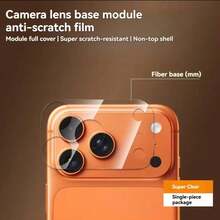 XINHONGYU 3片裝 9H 奈米霧面鏡頭底座保護膜，相容於 Phone DUO/18 Pro Max/Phone 18 Pro/Phone 17 Pro Max/Pro/Air/17 系列，防指紋/防眩光/防刮，精準切割，無氣泡，易安裝，相容手機殼，支持無線充電，防黃變，高清晰透明，耐用極簡相機保護 - 無色 - 查看 2