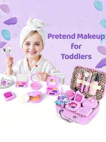 Girls Toy Makeup Set, Pretend Makeup, Mermaid Handbag, Children's Party Gift, Suitable For 3, 4, 5, 6 Years Old And Above Girls, Toy Gift, Not Real Cosmetics - Purple - View 6