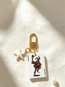 1pc Vintage King Poker Card Premium Keychain, Unique Niche Card Bag Charm, Creative Mini Couple Minimalist Gift - Multicolor - View 3
