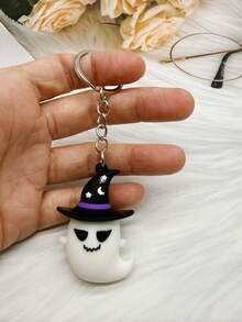 1pc Halloween Cute PVC Funny Ghost Keychain - Halloween Keychain - View 4