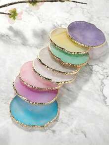 A Beautiful Resin Gold-Rimmed Display And Storage Tray, A Multi-Functional Palette, A Dressing Table Accessory, A Cosmetic Storage Box, A Multi-Functional Display Tray, Room Decoration, Bedroom Decoration, Back-To-School Season. - Multicolor - View 6