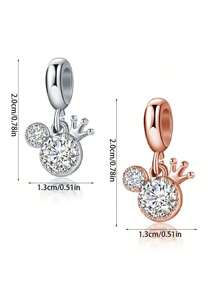 Cute Design Crown Pendant With Rhinestone Pendant And Bead Decoration For Daily Wear - Multicolor - View 2