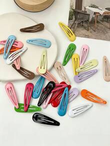 100/50/30/10pcs Colorful Y2K Water Drop BB Hair Clips, Basic Durable Non-Damaging Hair Accessories, Cute Sweet Hair Clips - Suitable For Girls And Teenagers, Daily, Vacation, School - Multicolor - View 6