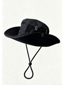 1pc Unisex Quick-Dry Bucket Hat, Sun Protection Breathable Outdoor Hiking Fishing Hat, Western Cowboy Style Sun Hat, Halloween Hair Accessory - Denim - View 8