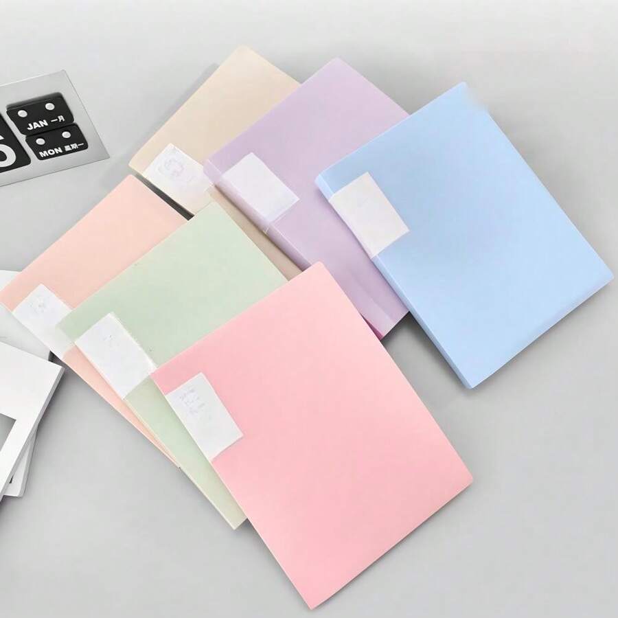 A4 Morandi Color Insert Folder, Transparent Clear, Dedicated Storage Binder, Archive Folder, Test Paper Collection Binder, With Transparent Inserts, Multi-Layer Document Binder, Music Sheet Binder, Student Test Paper Storage Bag, Photo Checklist Storage Bag - Multiple Styles - View 1