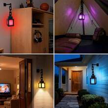 1pc 16-Color LED Pixel Night Light, Lantern Shaped Decorative Hanging Lamp, USB Powered With Remote Control, Dimmable And Color Adjustable Atmosphere Light, Suitable For Bedroom, Living Room, Game Room - Pixelated Lantern Night Light - View 7