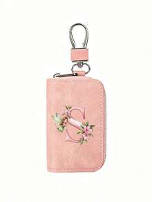 Pink Zipper Key Pouch With Little Elf Flower Letter, Matte Leather, Functional Key Pouch Suitable For Car, Home And Office - Perfect For Graduation, Teacher's Day - Neutral Design, Travel Accessory, Elegant Jewelry, Premium Craftsmanship, Professional Accessory, Perfect Gift For Classmates And Friends, Realistic, Mini, Minimalist Style, Perfect Wedding And Holiday Gift Or Accessory For Women's Handbag, Keychain, Valentine's Day Gift, Ideal Choice For Graduation Ceremony And Teacher's Day - Multicolor - View 16