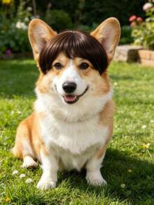 1pc Pet Cat Dog Wig, Pet Supplies Halloween Pet Accessories, Curly/Straight Cat Wig - Multicolor - View 4