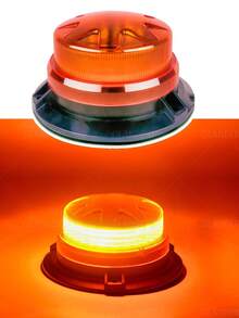 GLANBERT 1pc Truck LED Mini Top Light 12-24V Universal Cigarette Lighter Plug Powered Patrol Light Work Light Suitable For Forklifts And Trailers - Magnetic Flashing Warning Light - View 3