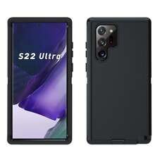 Heavy Duty Shock Resistant Phone Case For Galaxy/Apple, Matte Black Full Body Sturdy Protective Cover With Camera Protection - Black - View 49