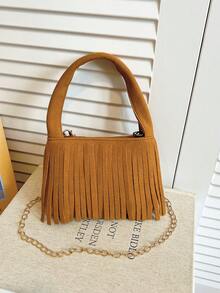 1PC Girls' Handbag With Tassel, Coin Purse, Shoulder Bag, Lightweight And Portable With Zipper Closure, Suitable For Daughter, Girls' Daily Outings, Ideal Fashion Accessory - 1123# - View 6