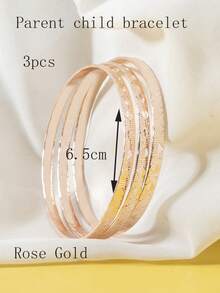 3pcs Fashion Minimalist Bestselling Versatile Unique Design Geometric Chunky Rhombus Stackable Bracelets - Multicolor - View 12