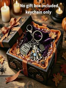 Retro-Style Ghost Patch Halloween Keychain-A Ghost Bag Charm That Sets The Perfect Festive Mood. - Multicolor - View 5