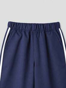 1pc Tween Girls Casual Butterfly Decor Flare Pants, Cute & Versatile - Blue - View 4