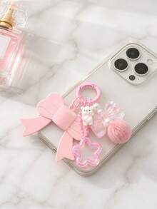 Lip Gloss Holder Keychains, Lip Balm Holder Chain Charm For Key Purse Bag, With Bear And Bow Pendant, Can Be Used As Keychain, Ring Chain, Handbag Charm, Backpack Pendant, Car Accessory And Wallet Accessory, Suitable For Daily Commute, Shopping, Party And Banquet, A Perfect Gift For Women And Girls On Birthday And Special Occasions - Multicolor - View 8