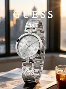 GUESS Women Square Paved Crystal Wrist Watch GW0472L2 Gold‑Tone Stainless Steel Bracelet Multi‑Function Quartz Watch Gift Box - WATCH - View 10