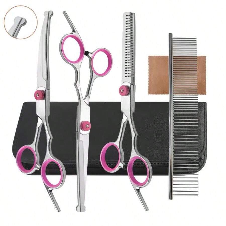 Professional Pet Grooming Scissors, Pet Grooming Tool Set, Pet Hair Trimming Tools, Suitable For Cats And Dogs. - A - View 1