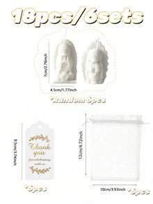 10/6/1 Set - Baptism Gift Virgin Mary Shaped Candles, Prayer Girl Candles With Organza Bags And Tags, Christian Baptism, Communion, Suitable For Baby Shower Gifts, Baby Shower Party, Girl Boy Baptism, Guest Favors, Ideal Choice For Party Supplies And Decorations, Baby Baptism Party Guest Favorites, Church Event Use - Multicolor - View 12